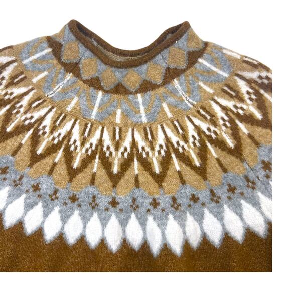 CeCe Fair Isle Funnel Neck Knit Sweater Long Sleeve Size XL Cabincore Gorpcore - Picture 6 of 10